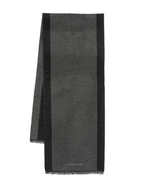  Corneliani Logo-detail Wool Scarf - Grey 