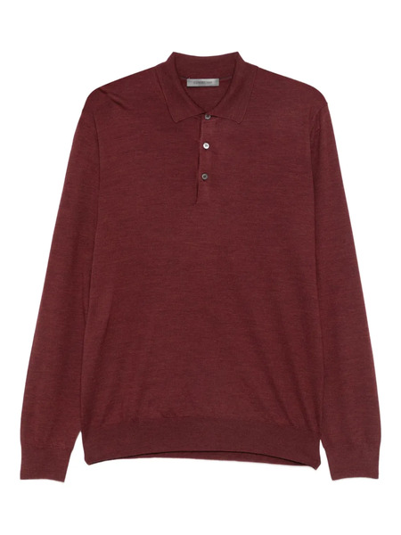  Corneliani Long-sleeve Polo Shirt - Red 