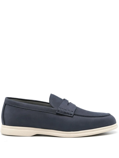  Corneliani Penny-slot Leather Loafers - Blue 