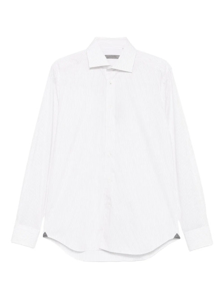  Corneliani Pinstripe Long-sleeved Shirt - White 