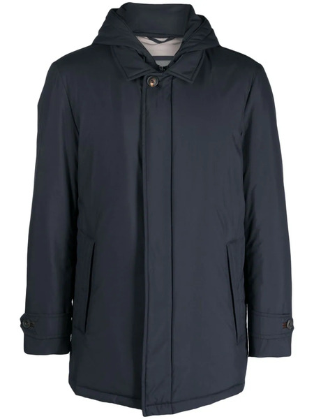  Corneliani Spread-collar Padded Hooded Jacket - Blue 
