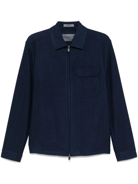  Corneliani Textured Shirt Jacket - Blue 