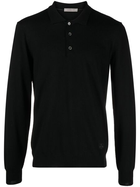  Corneliani Virgin Wool Polo Sweater - Black 