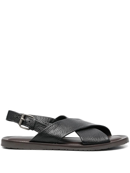  Corneliani Waikiki Beach Leather Sandals - Black 