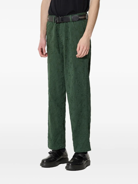  Corridor Floral Embroidered Cotton Trousers - Green 