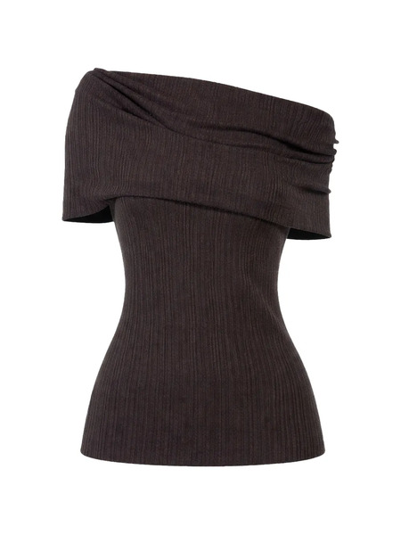  Cortana One-shoulder Top - Brown 