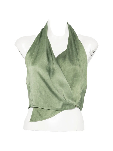  Cortana Wrap V-neck Top - Green 