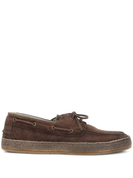  Corvari Lace-up Suede Boat Shoes - Brown 