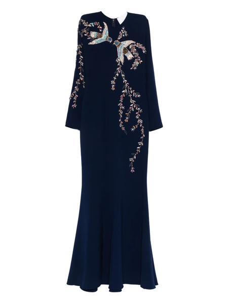  Costarellos Bird-embellished Maxi Dress - Blue 
