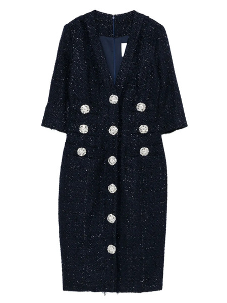  Costarellos Embellished Buttoned Dress - Blue 