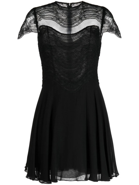  Costarellos Mangano Silk Georgette Minidress - Black 
