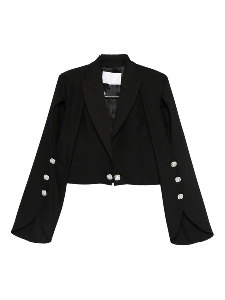 Costarellos Peak-lapel Cropped Blazer - Black 