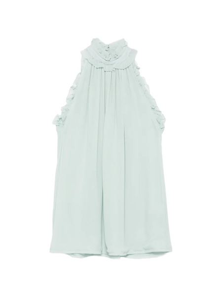  Costarellos Ruffled Halterneck Top - Green 