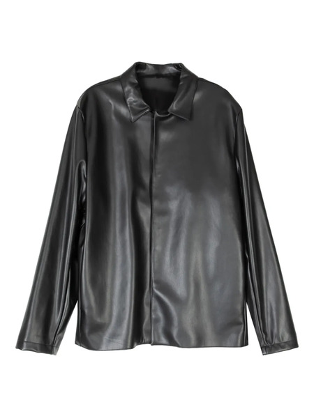  Costumein Side-pockets Shirt-collar Jacket - Black 