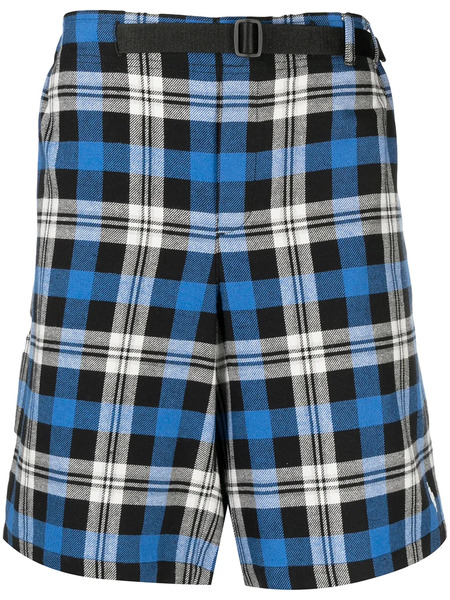  County Of Milan Check-pattern Belted Shorts - Blue 