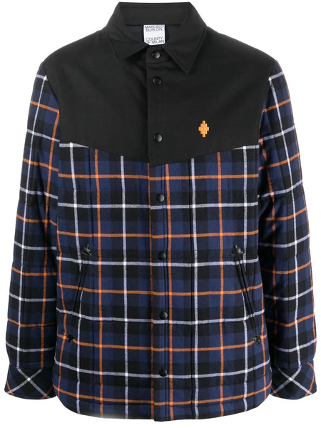  County Of Milan Checked Long-sleeve Jacket - Blue 