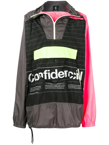  County Of Milan Confidencial Hooded Pullover Jacket - Black 