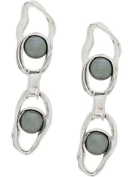  Coup De Coeur Liquid Pearl Chained Earrings - Silver 