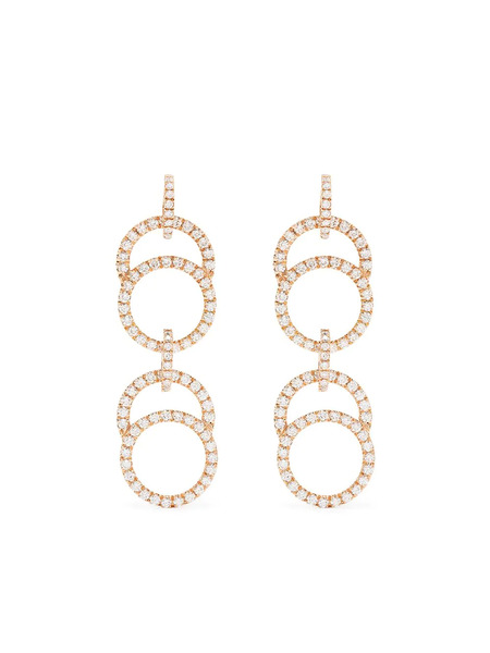  Courbet 18kt Recycled Rose Gold Celeste Laboratory-grown Diamond Pavé Set Double Hanging Earrings - Pink 