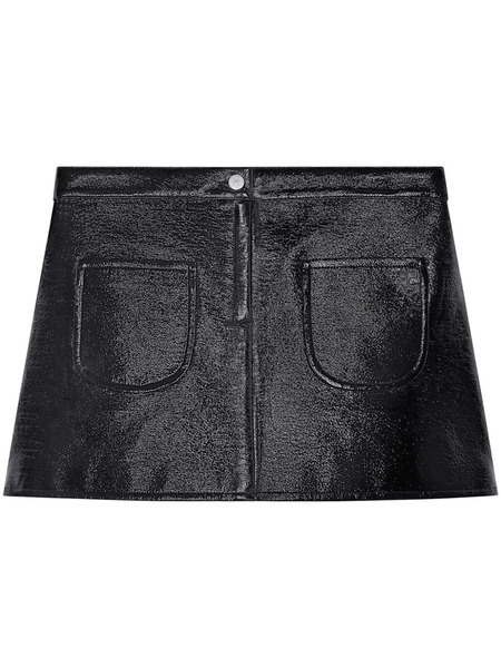  Courrèges A-line Coated Miniskirt - Black 