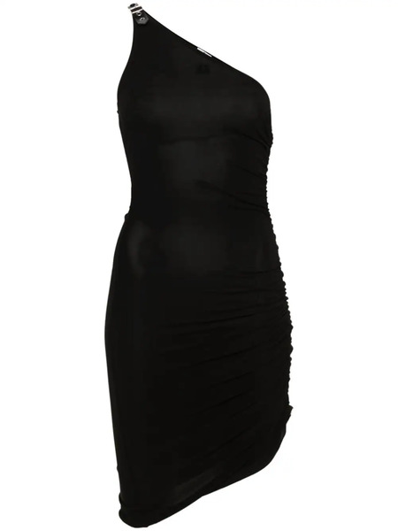  Courrèges Asymmetric Gathered Dress - Black 