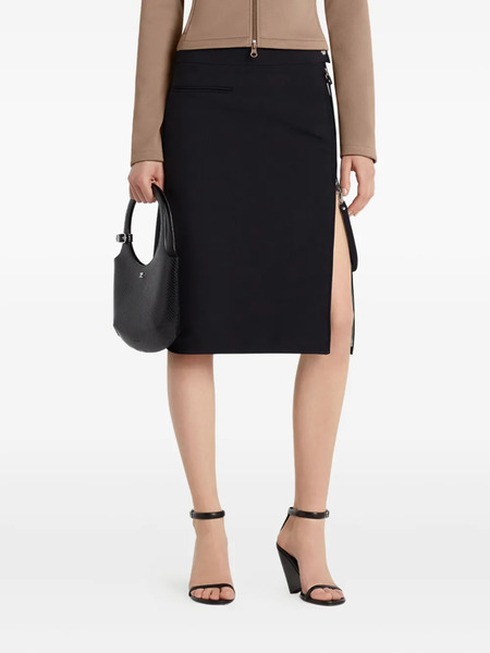  Courrèges Asymmetric Zip-detail Skirt - Black 
