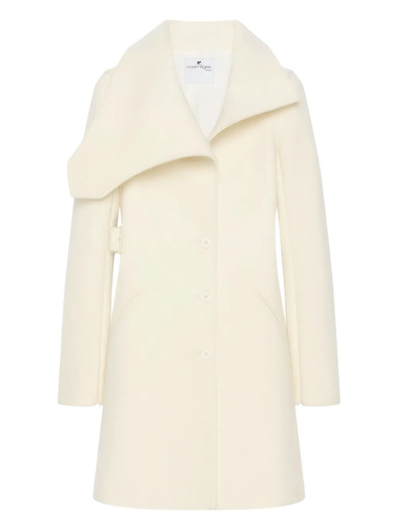  Courrèges Asymmetrical-collar Coat - Neutrals 