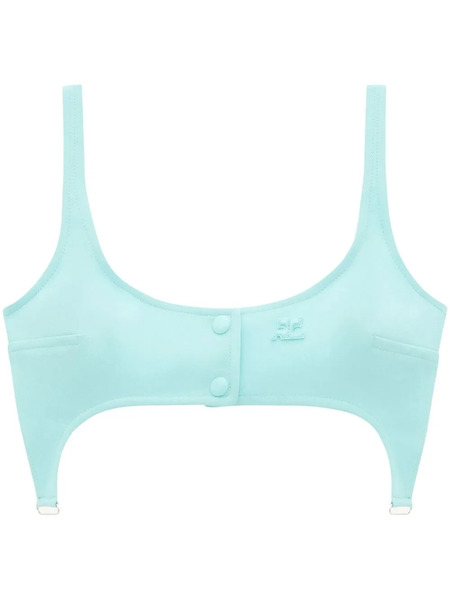  Courrèges Bretelles Twill Bra - Blue 
