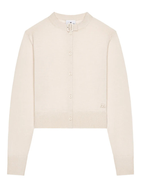  Courrèges Buckle-detail Button Cardigan - Neutrals 