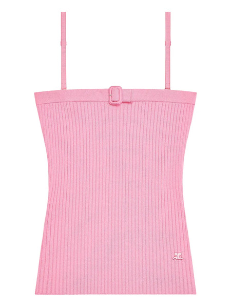  Courrèges Buckle Rib Top - Pink 