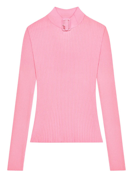  Courrèges Buckle Ribbed-knit Sweater - Pink 