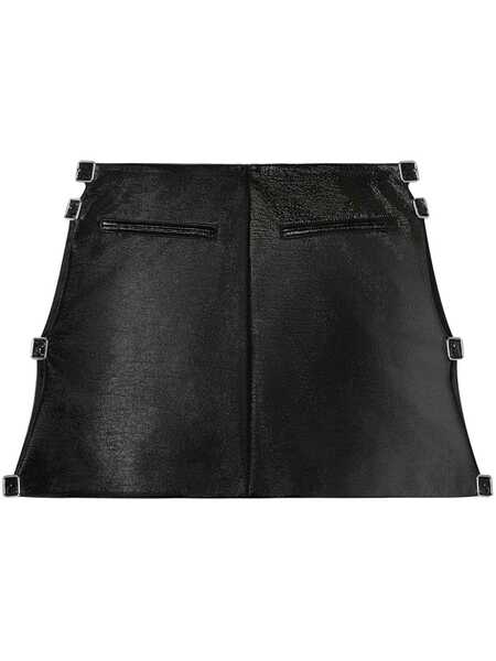  Courrèges Buckled Coated Miniskirt - Black 