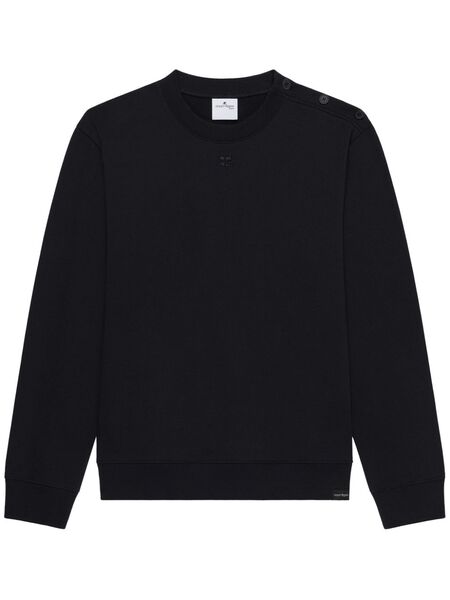  Courrèges Buttoned Jersey Sweatshirt - Black 