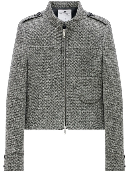  Courrèges Caviar Wool Tailored Jacket - Black 