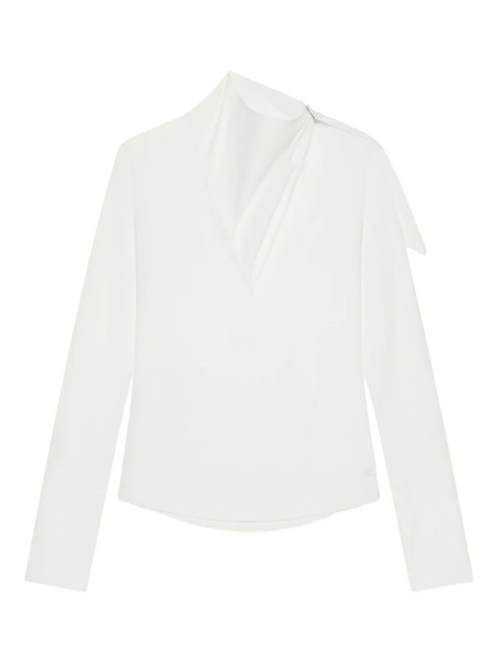  Courrèges Cotton Asymmetric Blouse - Neutrals 