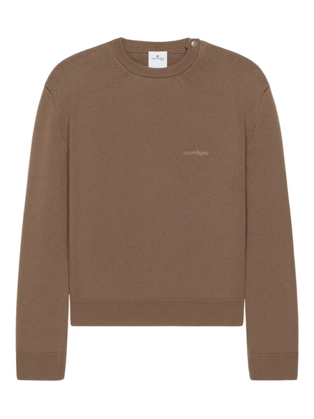  Courrèges Crew-neck Embroidered Sweatshirt - Brown 