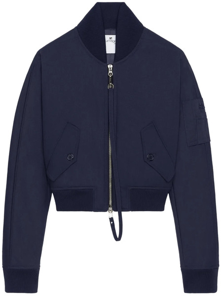  Courrèges Cropped Bomber Jacket - Blue 