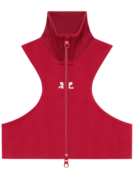  Courrèges Cropped Gilet - Red 