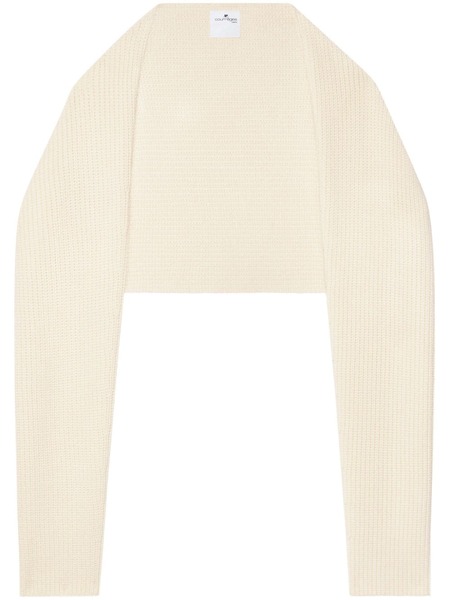  Courrèges Cropped Wool Bolero - Neutrals 