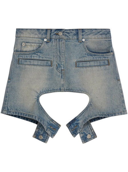  Courrèges Cut-out Denim Miniskirt - Blue 