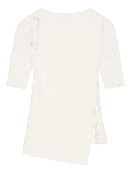  Courrèges Cut-out Ribbed-knit Top - White 