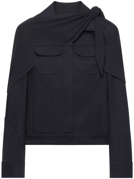  Courrèges Draped Denim Trucker Jacket - Black 