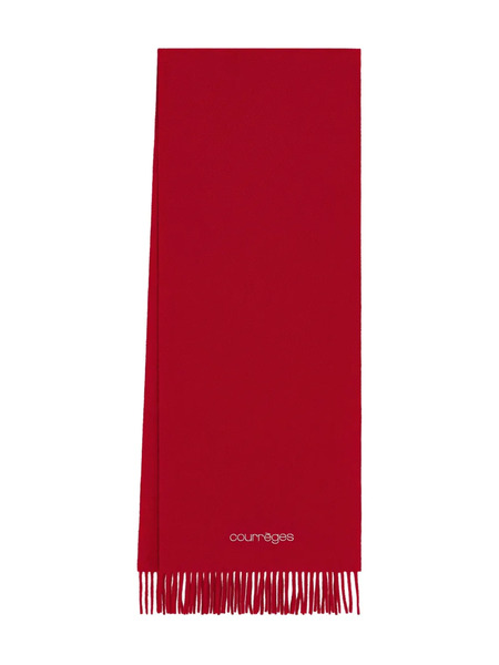  Courrèges Embroidered Fringed Scarf 