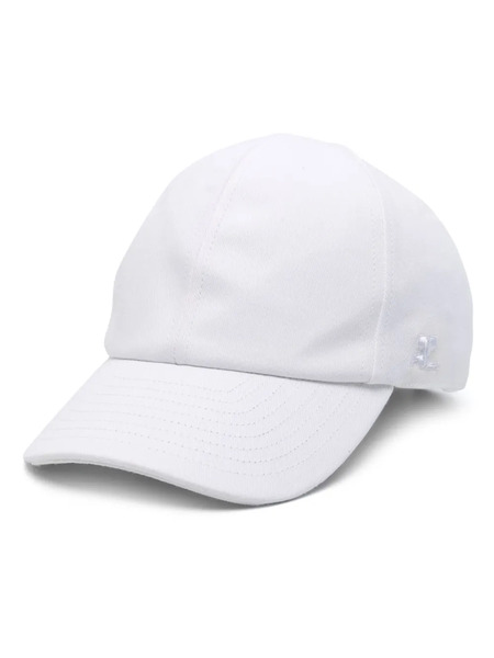  Courrèges Embroidered-logo Twill Cap - White 