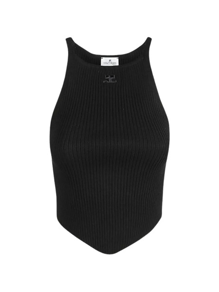  Courrèges Embroidered Top - Black 