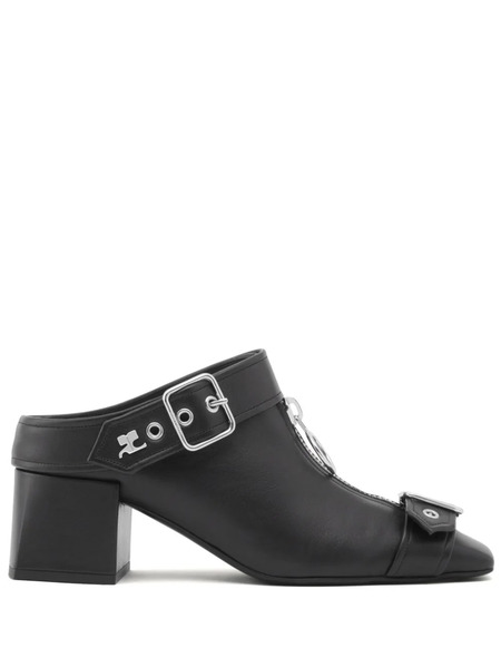  Courrèges Gogo 55mm Leather Mules - Black 