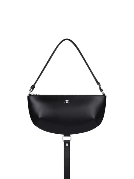  Courrèges Half-moon Leather Shoulder Bag - 9999 - Black 