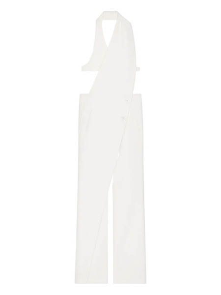  Courrèges Halter-neck Over-lapped Jumpsuit - White 
