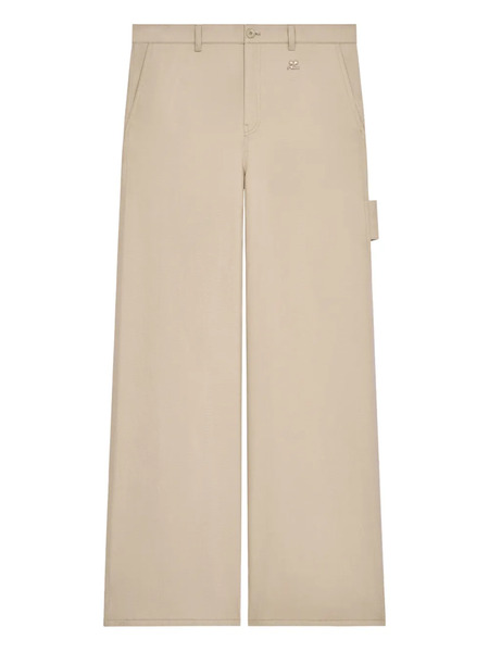  Courrèges Hammer Logo-embroidered Trousers - Neutrals 