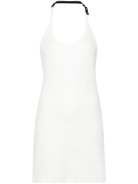  Courrèges Holistic Buckle 90's Logo-patch Minidress - White 